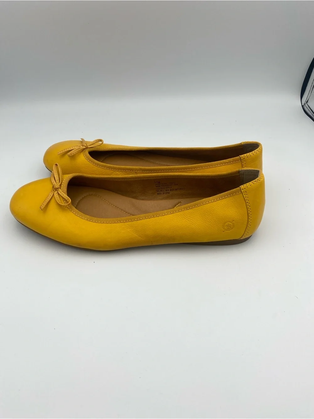 Born Women's Yellow Bow Ballet Flats